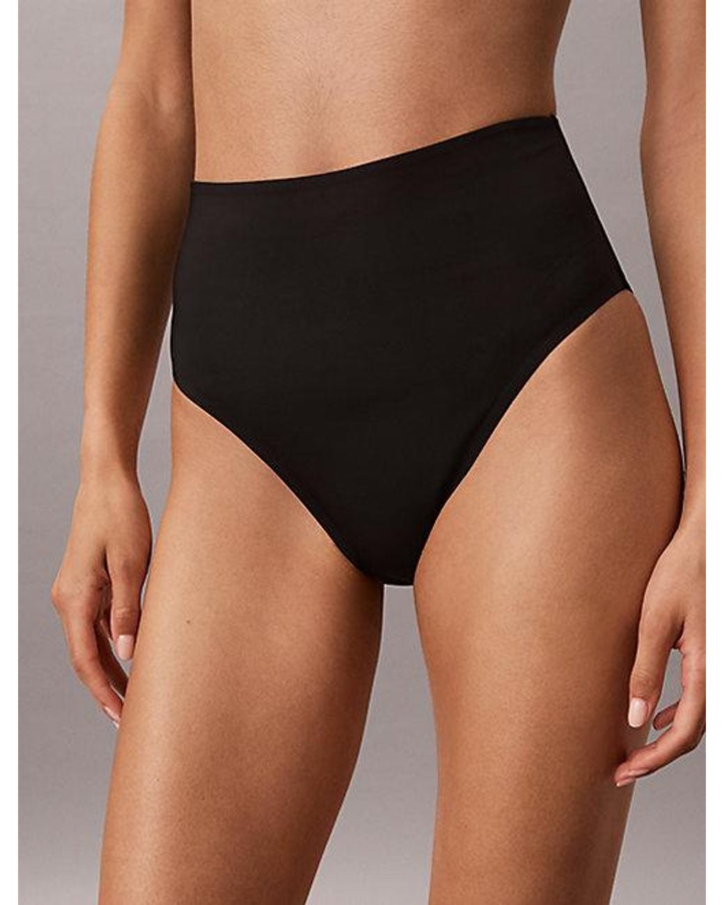 Calvin Klein Black High Waisted Bikini Bottoms Emblem