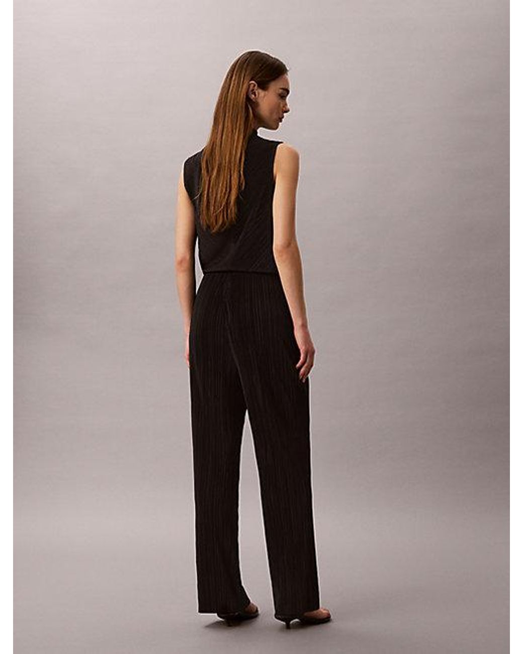 Calvin Klein Black Plisse Pull On Lounge Trousers