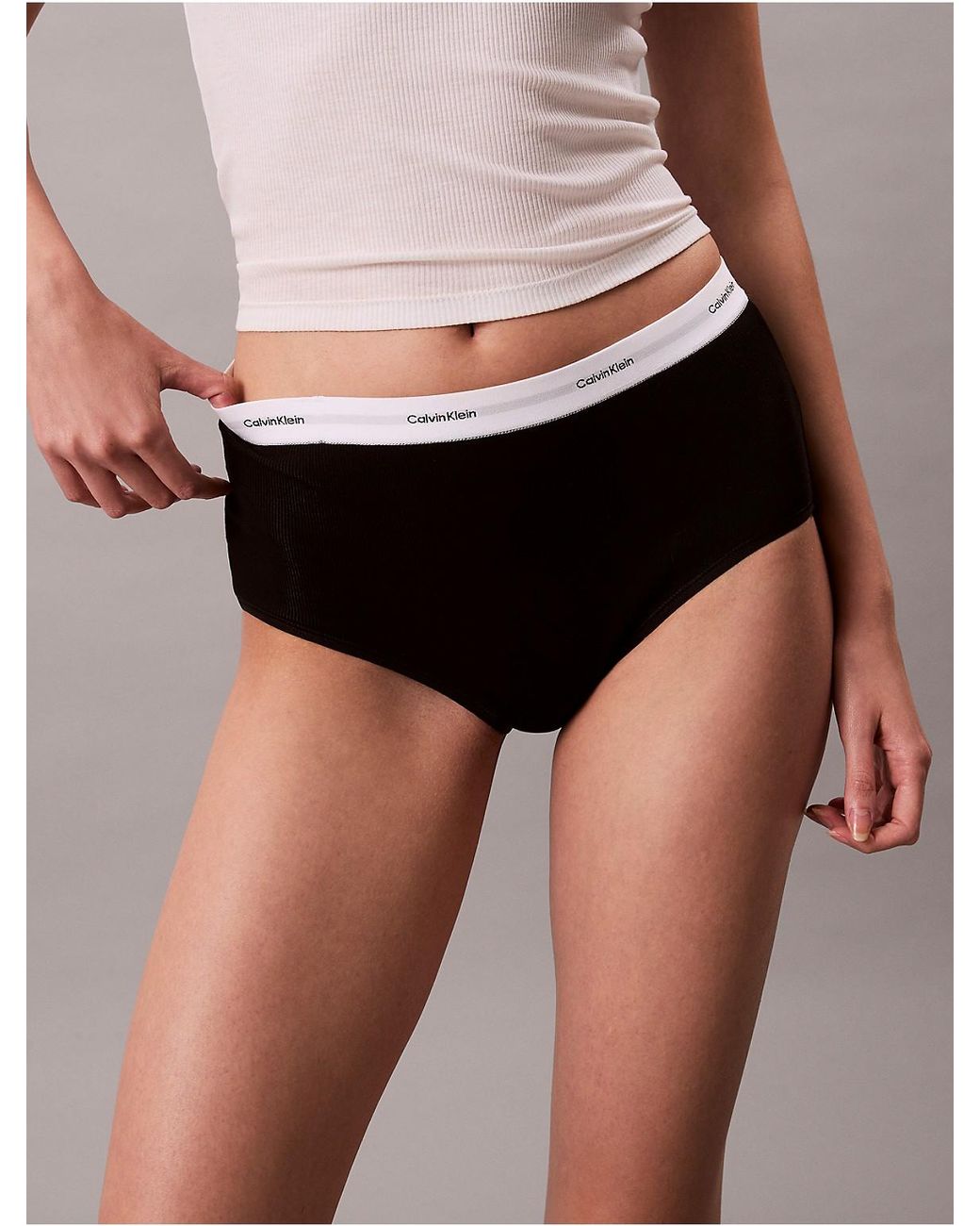 Calvin Klein White Briefs Cotton Stretch Rib