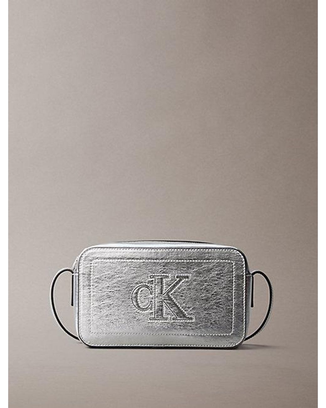 Calvin Klein Metallic Monogram Crossbody Camera Bag