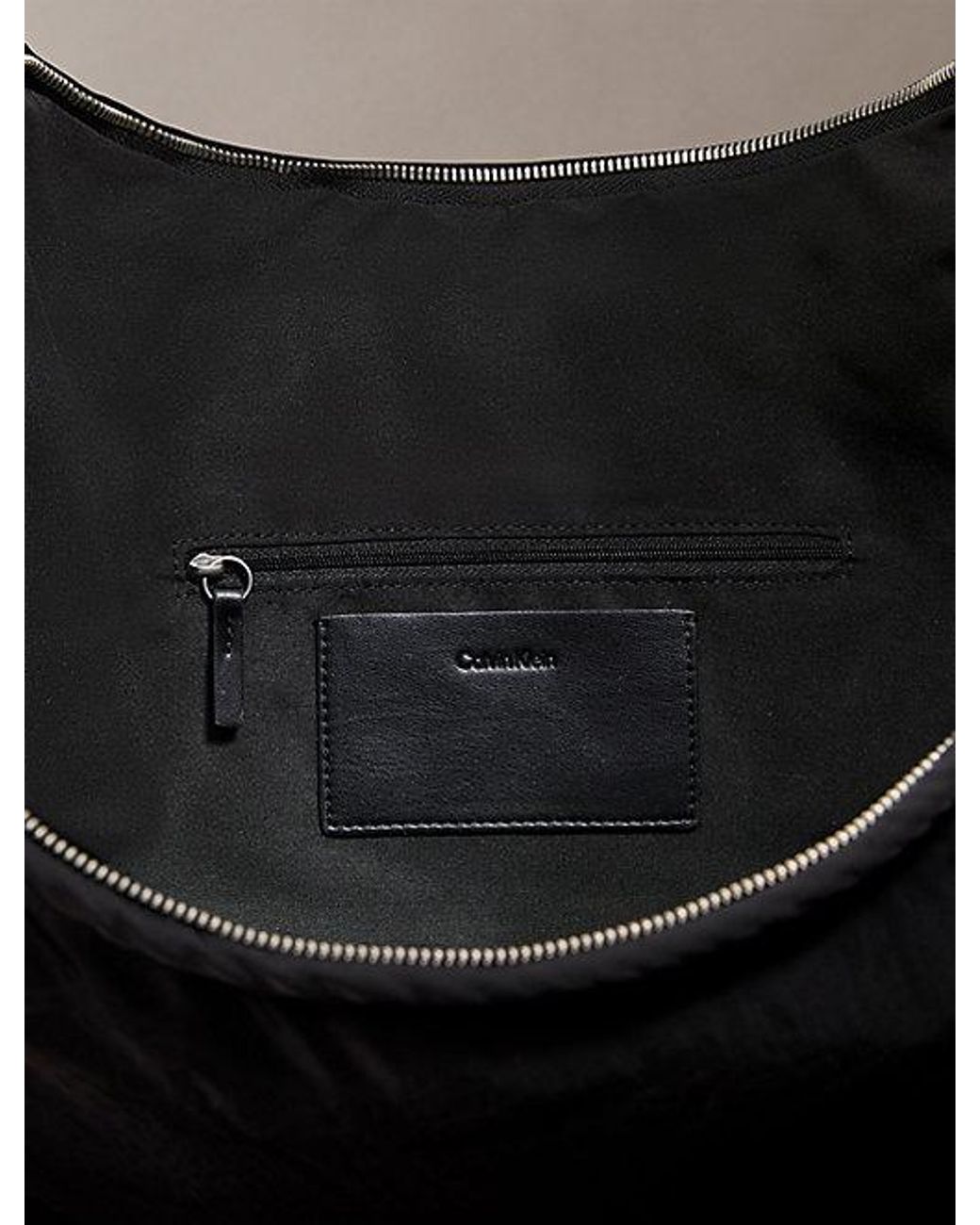 Calvin Klein Black Nylon Crescent Bag