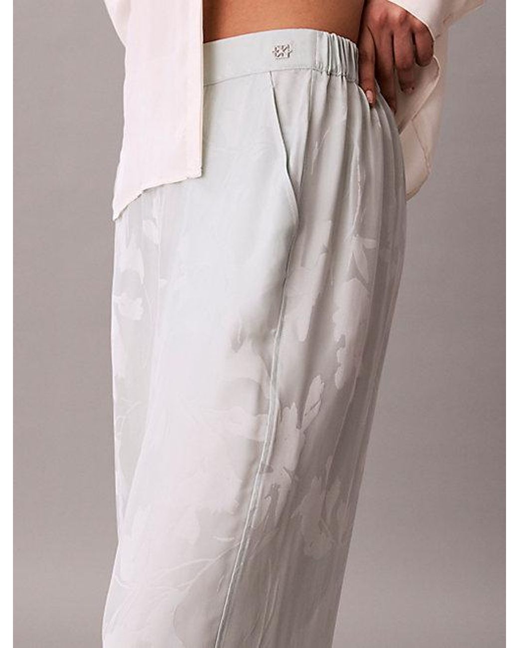 Calvin Klein Multicolor Viscose Jacquard Floral Trousers