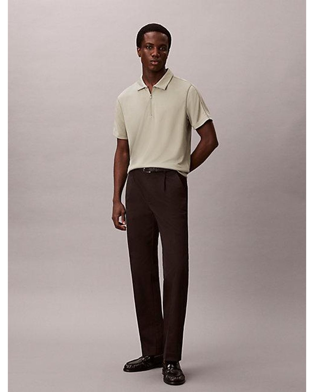 Calvin Klein Natural Slim Stretch Mesh Polo Shirt for men