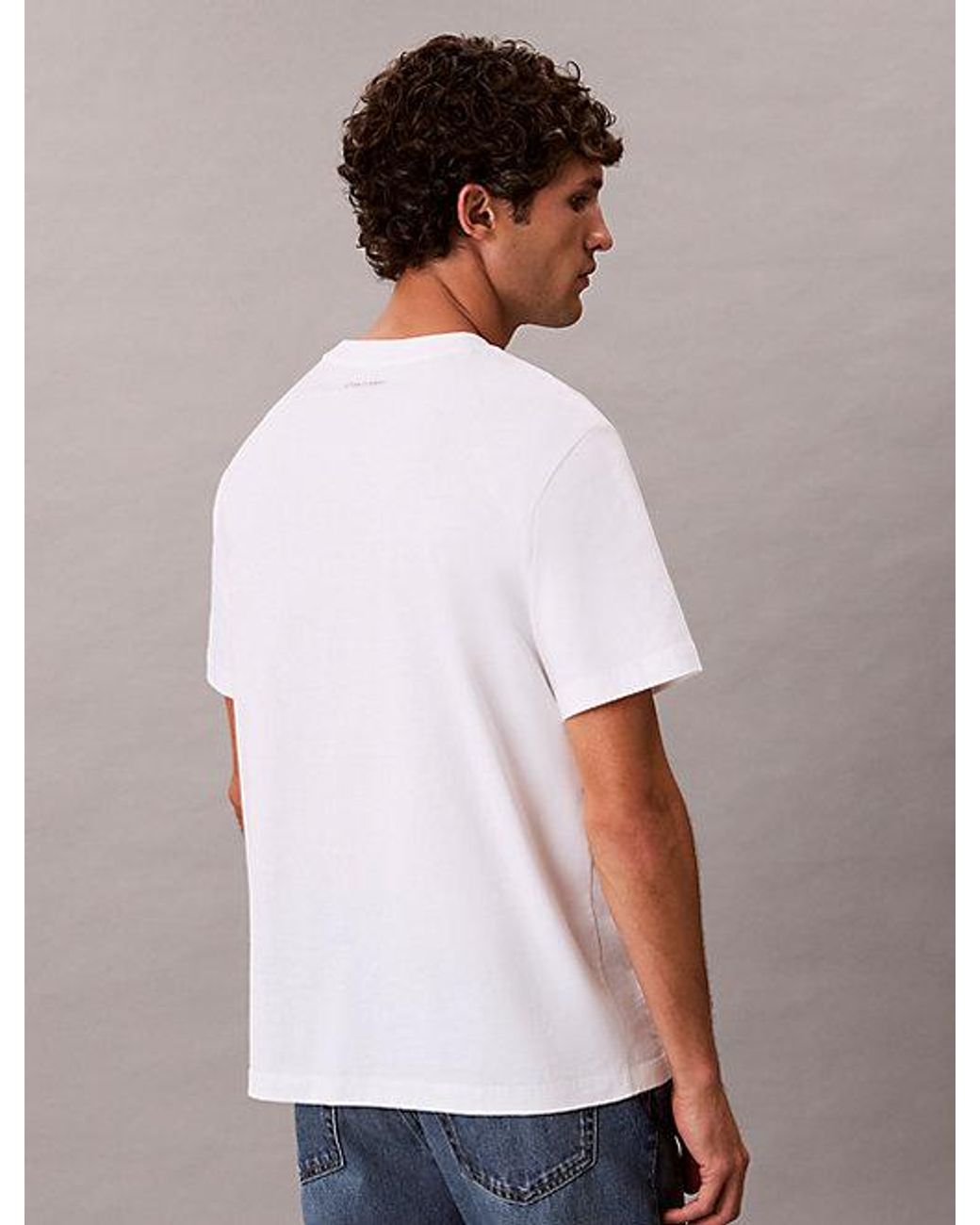 Calvin Klein Blue Jeans Embroidered Logo T-Shirt for men