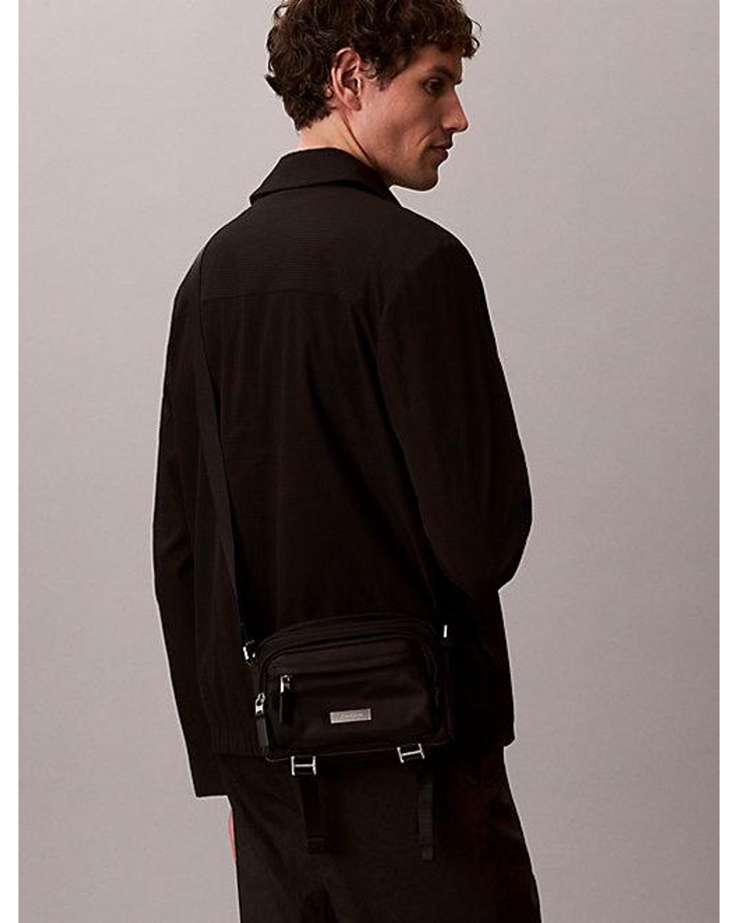 Calvin Klein Black Water Repellent Nylon Camera Bag for men