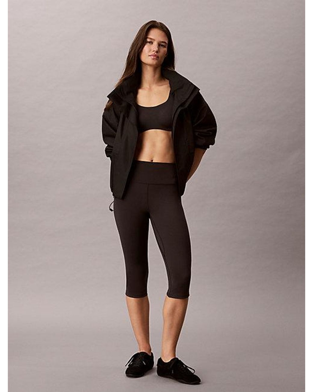 Calvin Klein Black Sport Breathable High Rise Capri Leggings