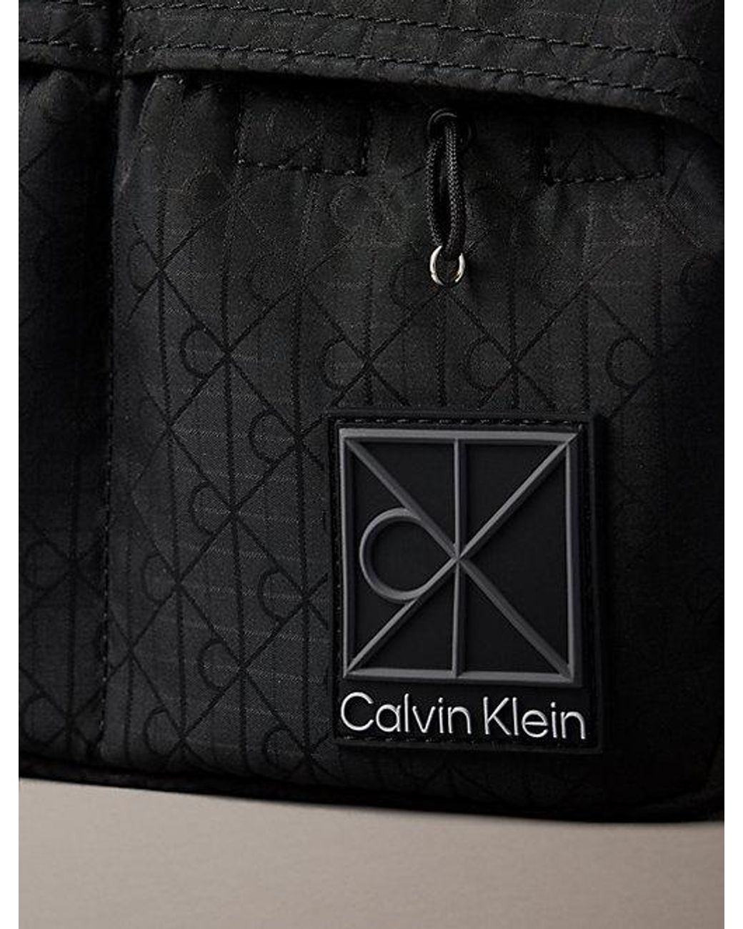 Calvin Klein Black Water Repellent Ripstop Crossbody Camera Bag for men
