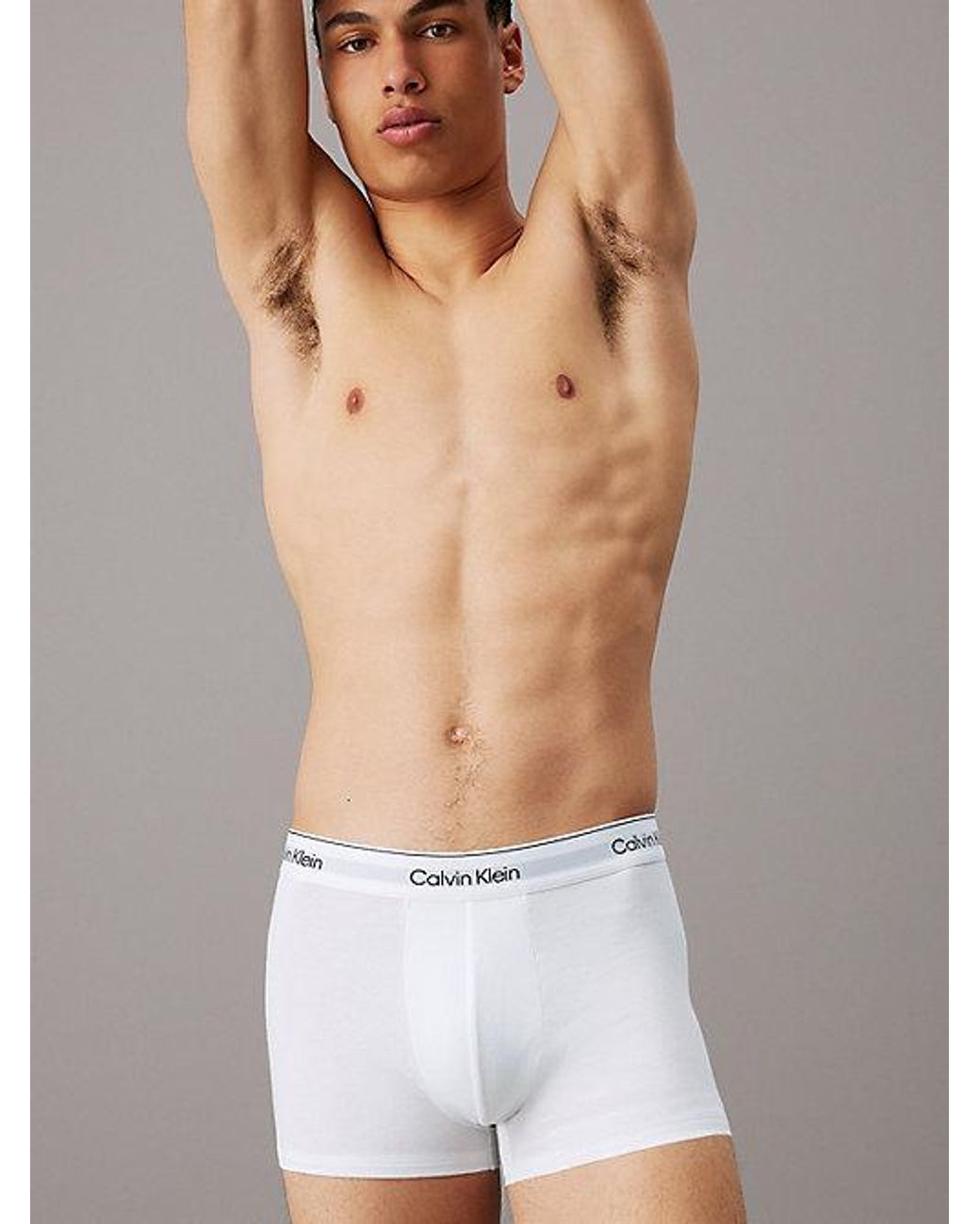 Calvin Klein White 3 Pack Trunks - Modern Cotton for men