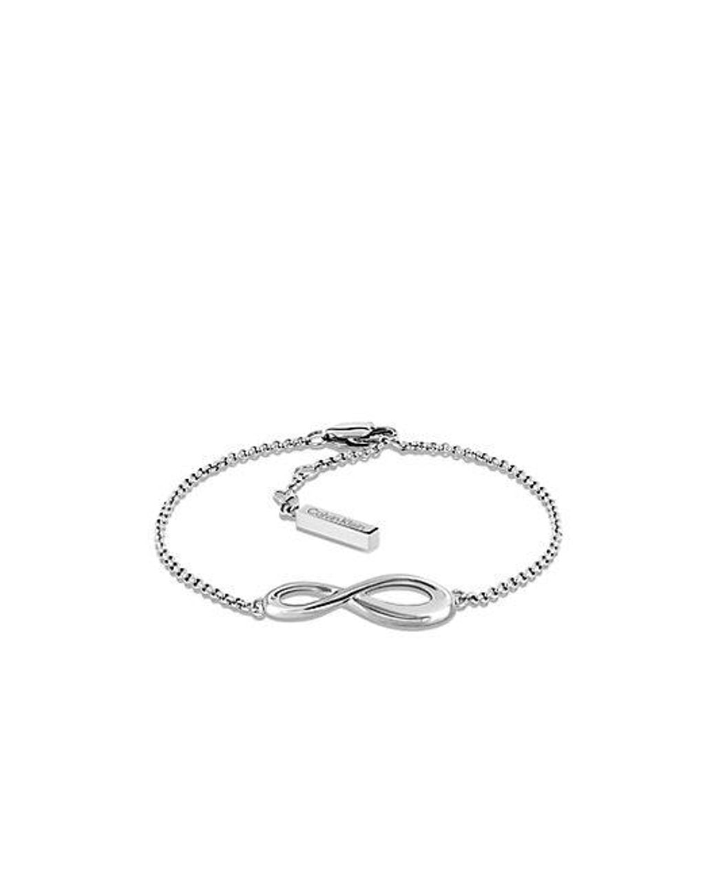 Calvin Klein White Jeans Stainless Steel Infinity Bracelet