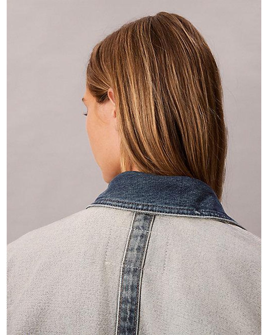 Calvin Klein Gray Jeans Relaxed Inside Out Denim Jacket