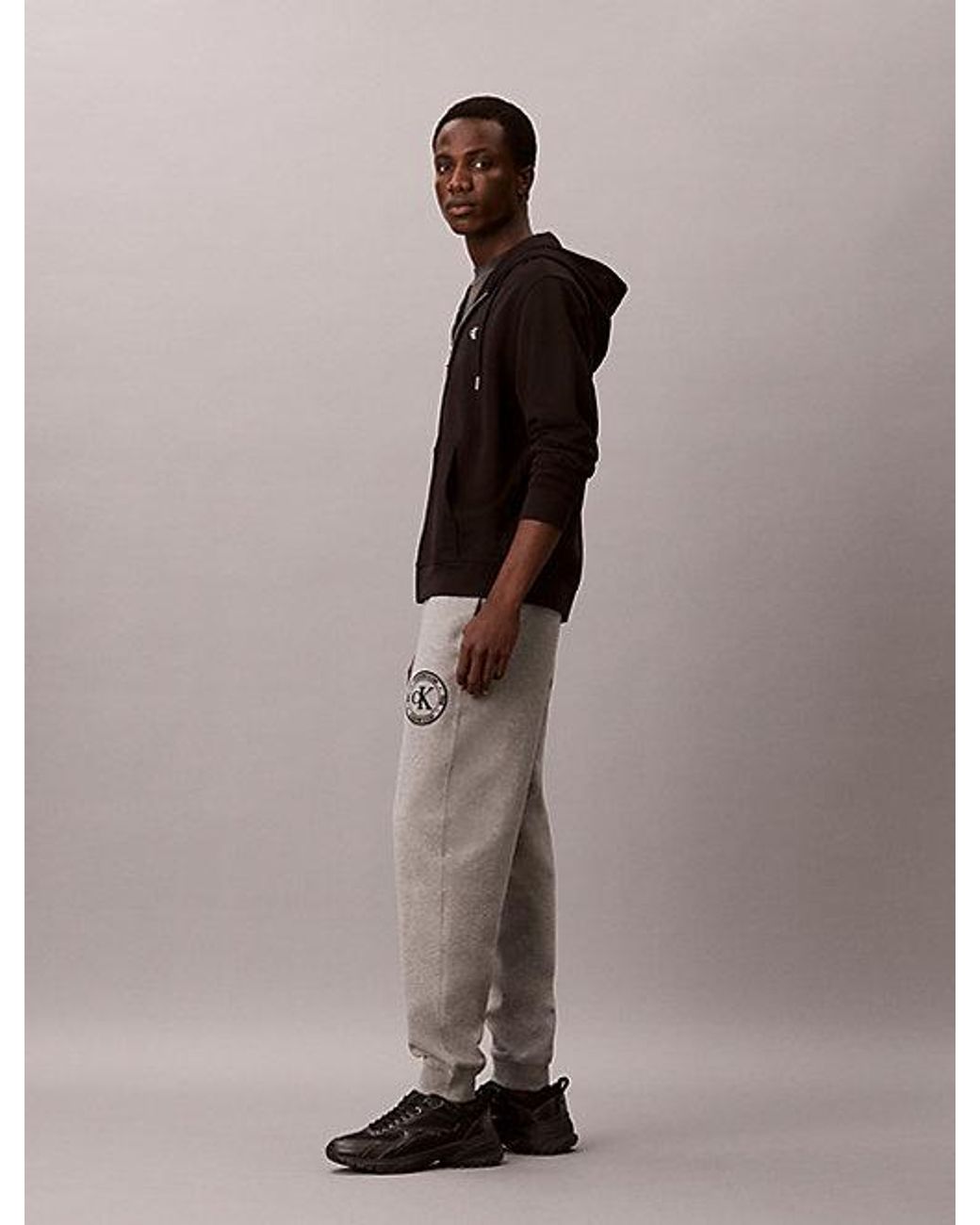 Calvin Klein Brown Jeans Relaxed Cotton Terry Joggers for men