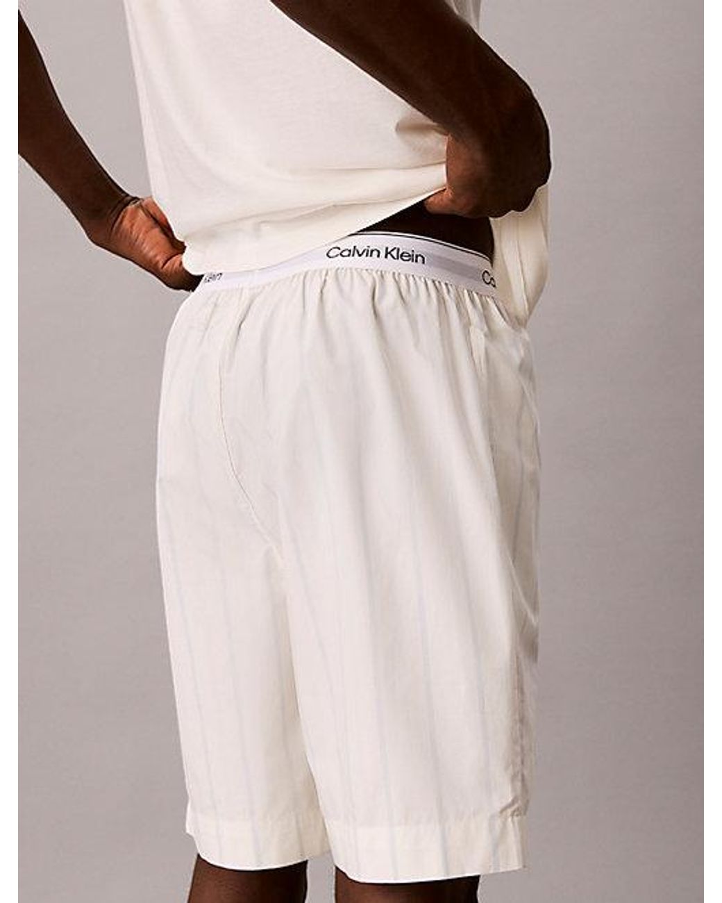 Calvin Klein Natural Shorts Pyjama Set Heritage Cotton Poplin for men