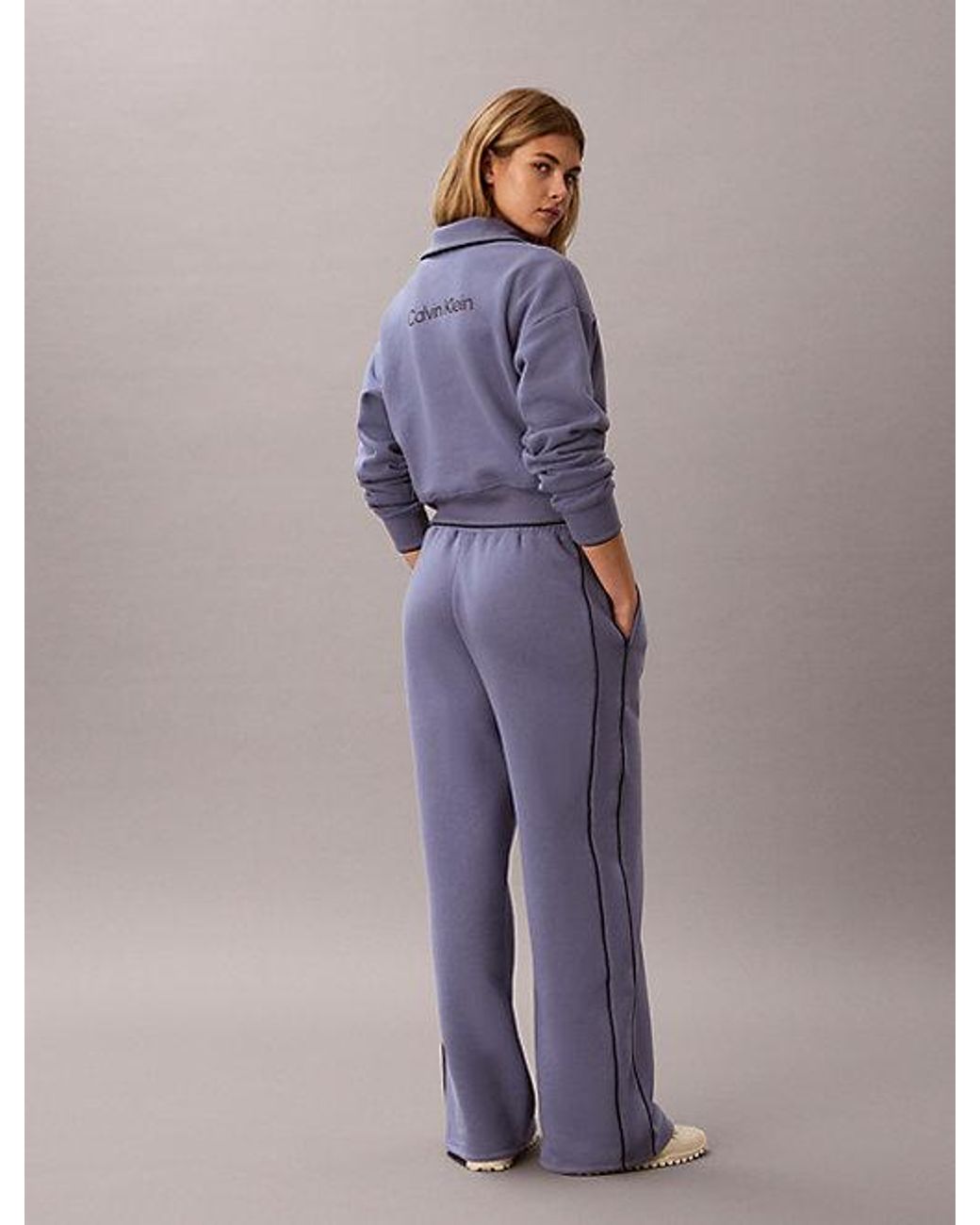 Calvin Klein Purple Sport French Terry Wide Leg Sweatpants