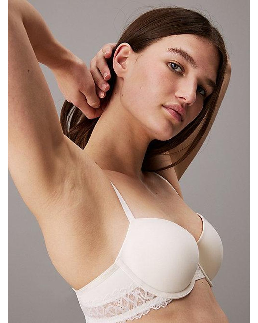 Calvin Klein Gray Balconette Bra Eternal Stretch Lace