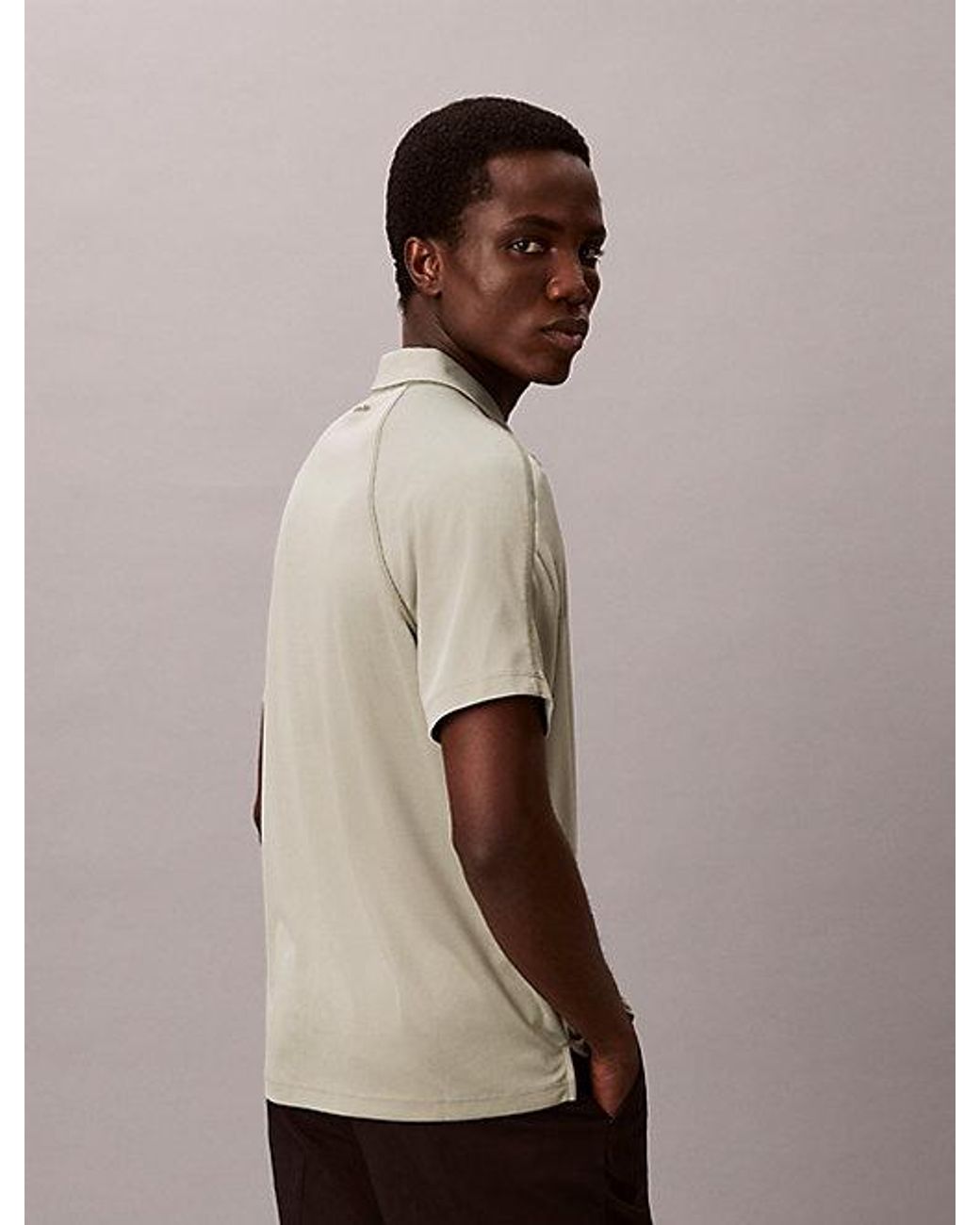 Calvin Klein Natural Slim Stretch Mesh Polo Shirt for men