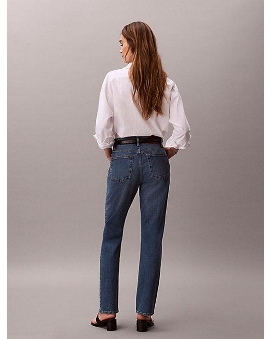 Calvin Klein Blue Jeans High Rise Straight Jeans