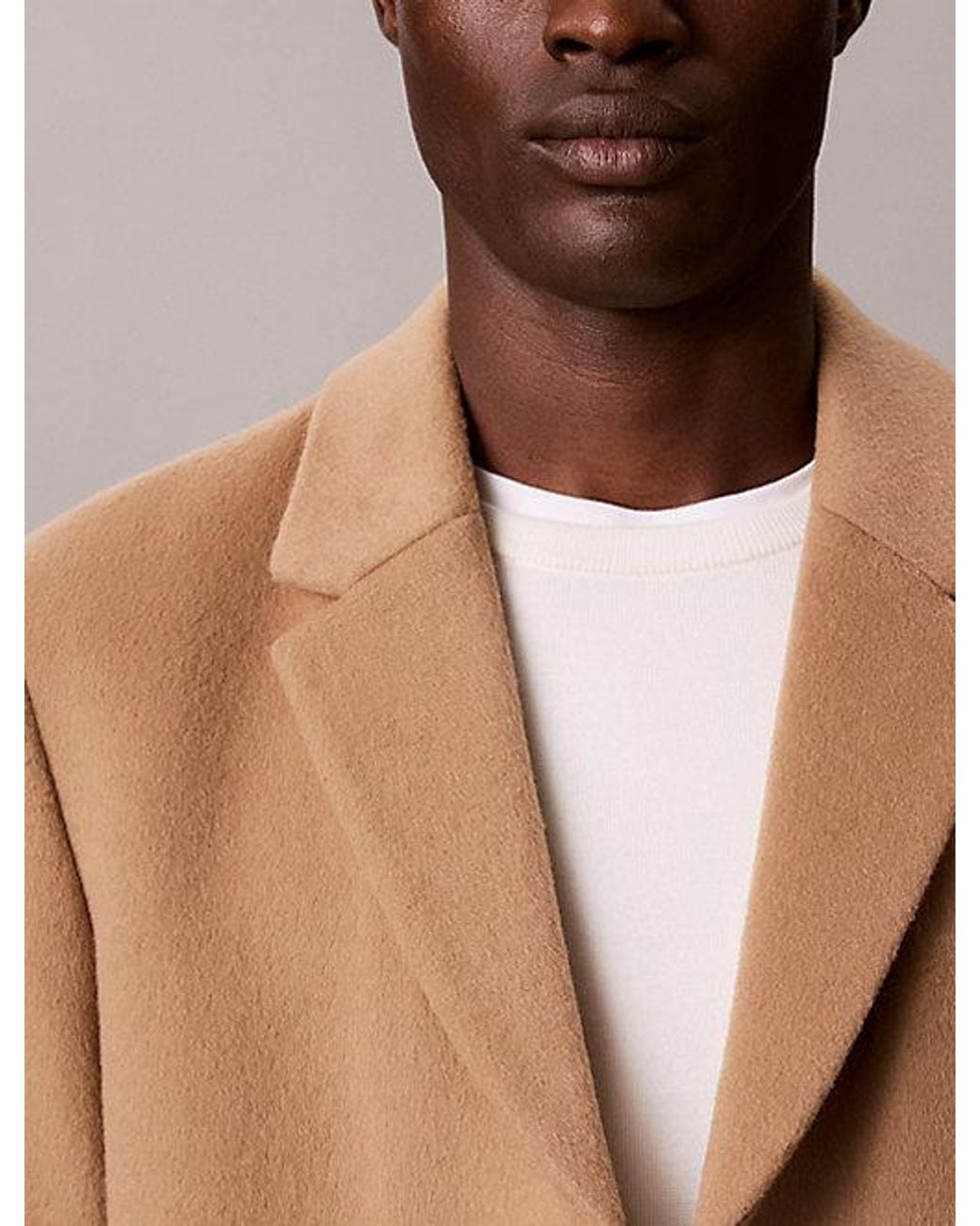 Calvin Klein Natural Wool Blend Overcoat for men