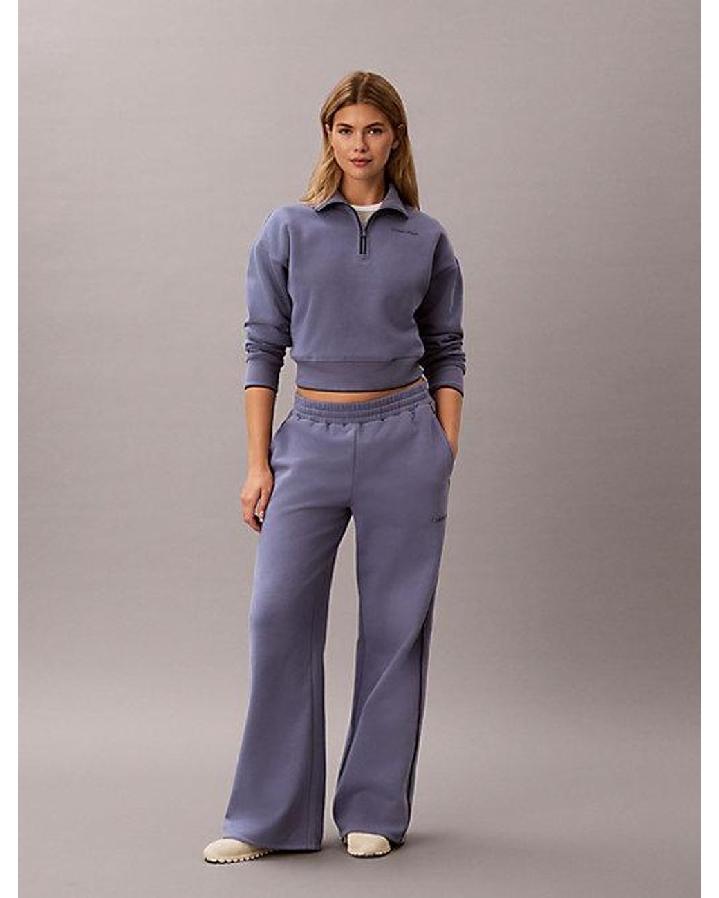 Calvin Klein Purple Sport French Terry 1 4 Zip Sweatshirt