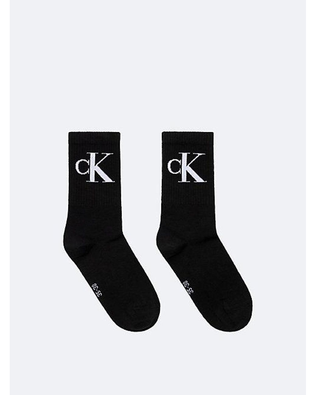 Calvin Klein Black 2 Pack Soft Cotton Stretch Crew Socks