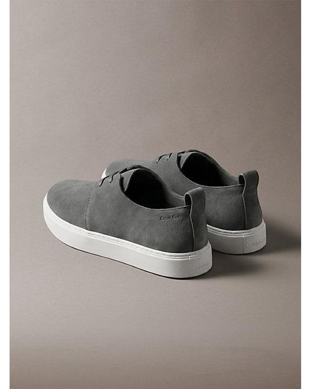 Calvin Klein Gray Suede Hybrid Derby Shoes for men