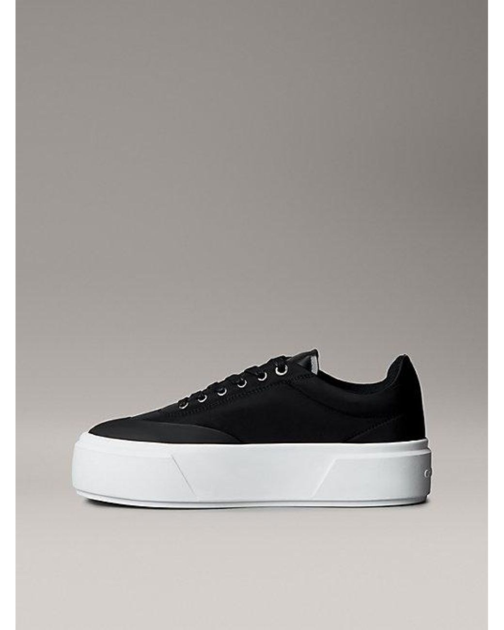 Calvin Klein Blue Jeans Leather Signature Logo Platform Trainers