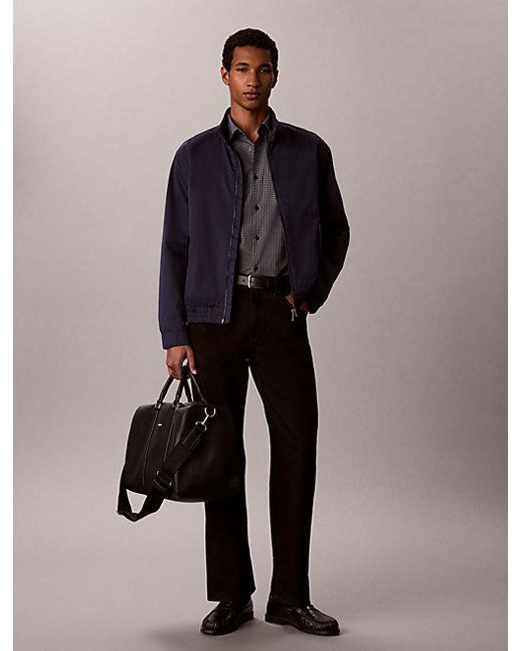 Calvin Klein Gray Micro Pebble Commuter Duffle Bag for men