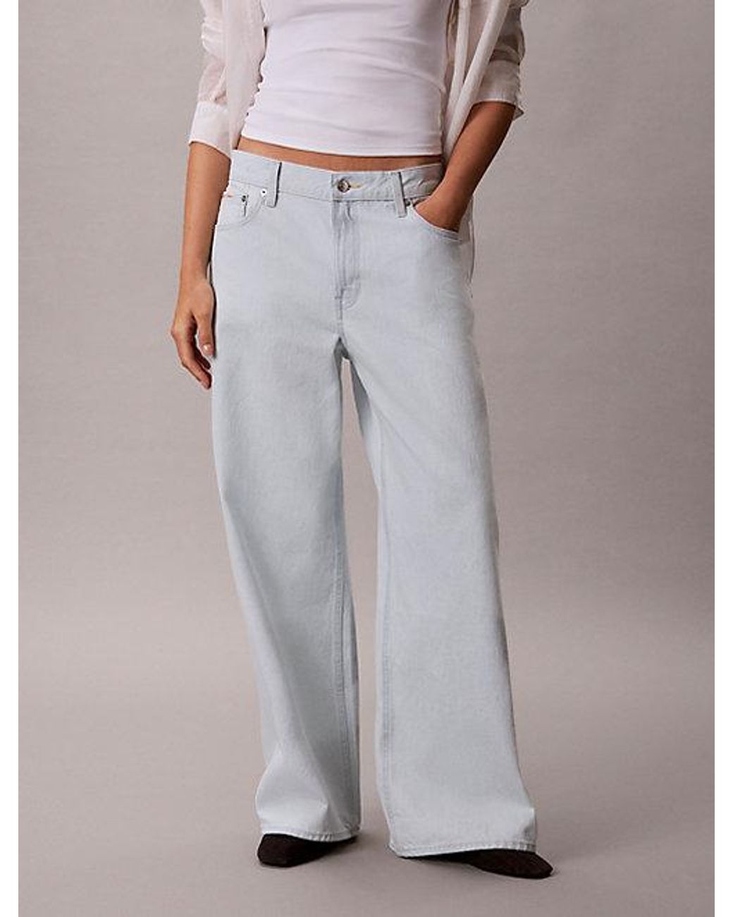 Calvin Klein Gray Jeans Low Rise Baggy Jeans