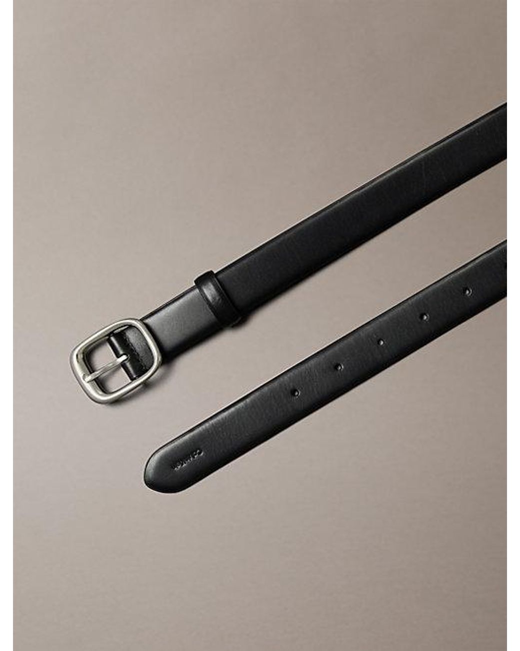 Calvin Klein Multicolor Full Grain Leather Chunky Buckle Belt