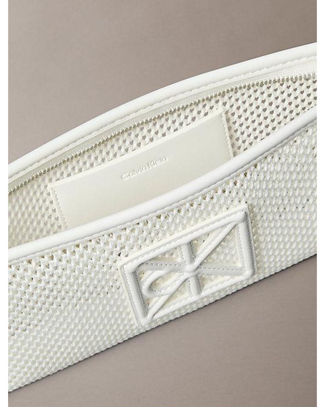 Calvin Klein Natural Convertible Mesh Logo Shoulder Bag