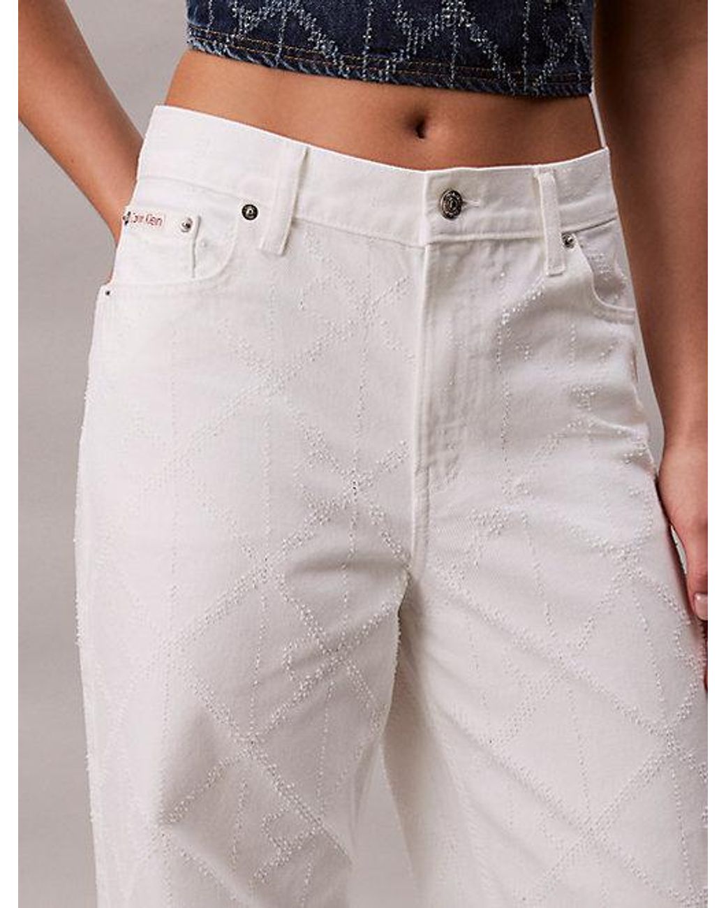 Calvin Klein Multicolor Jeans Allover Monogram Low Rise Baggy Jeans