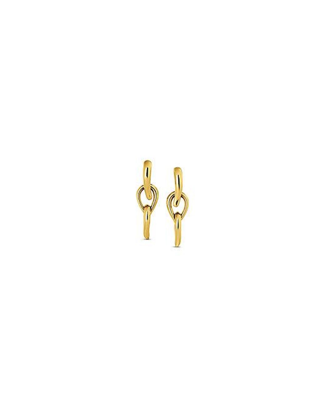 Calvin Klein Metallic Jeans Sculptured Drops Chain Link Earrings
