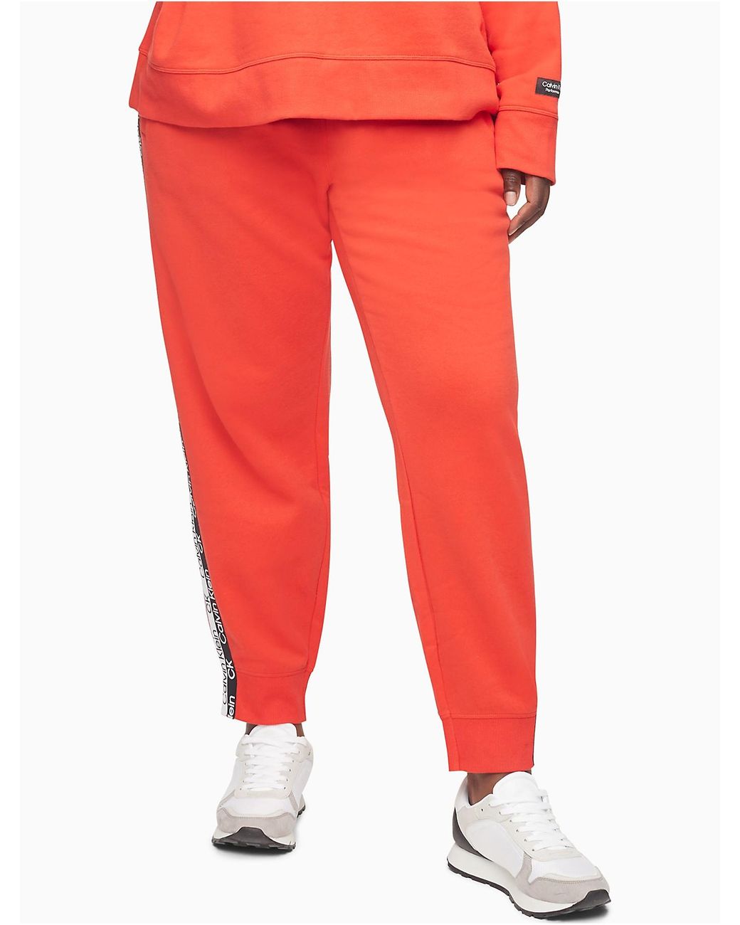 Calvin Klein Plus Size Minimal Logo Tape Drawstring Sweatpants