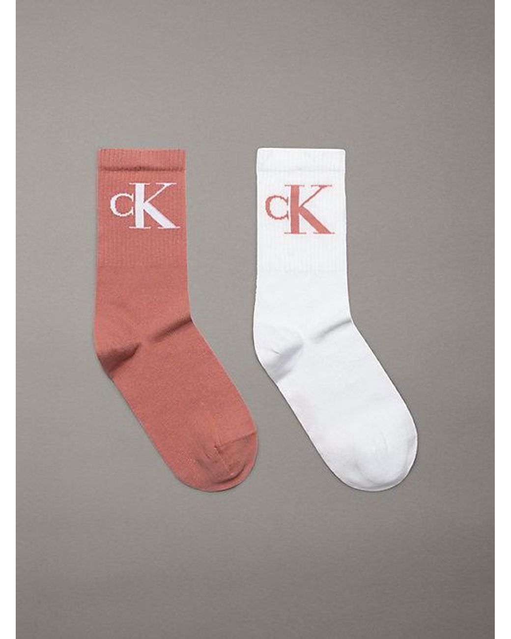 Calvin Klein Gray 2 Pack Soft Cotton Stretch Crew Socks