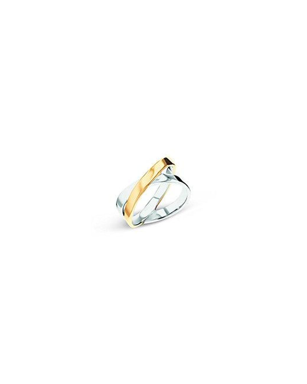 Calvin Klein White Two Tone Elliptical Ring