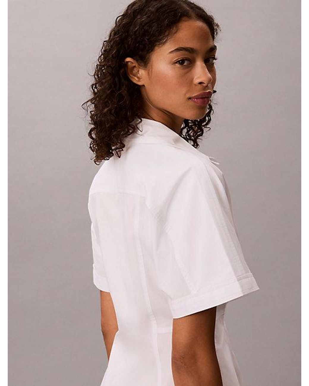 Calvin Klein Pink Jeans Cotton Poplin Mini Shirt Dress