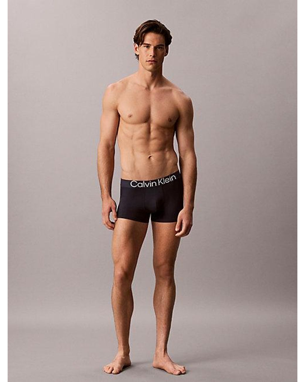 Calvin Klein Gray 3 Pack Trunks Ultra Soft Cotton Lyocell for men