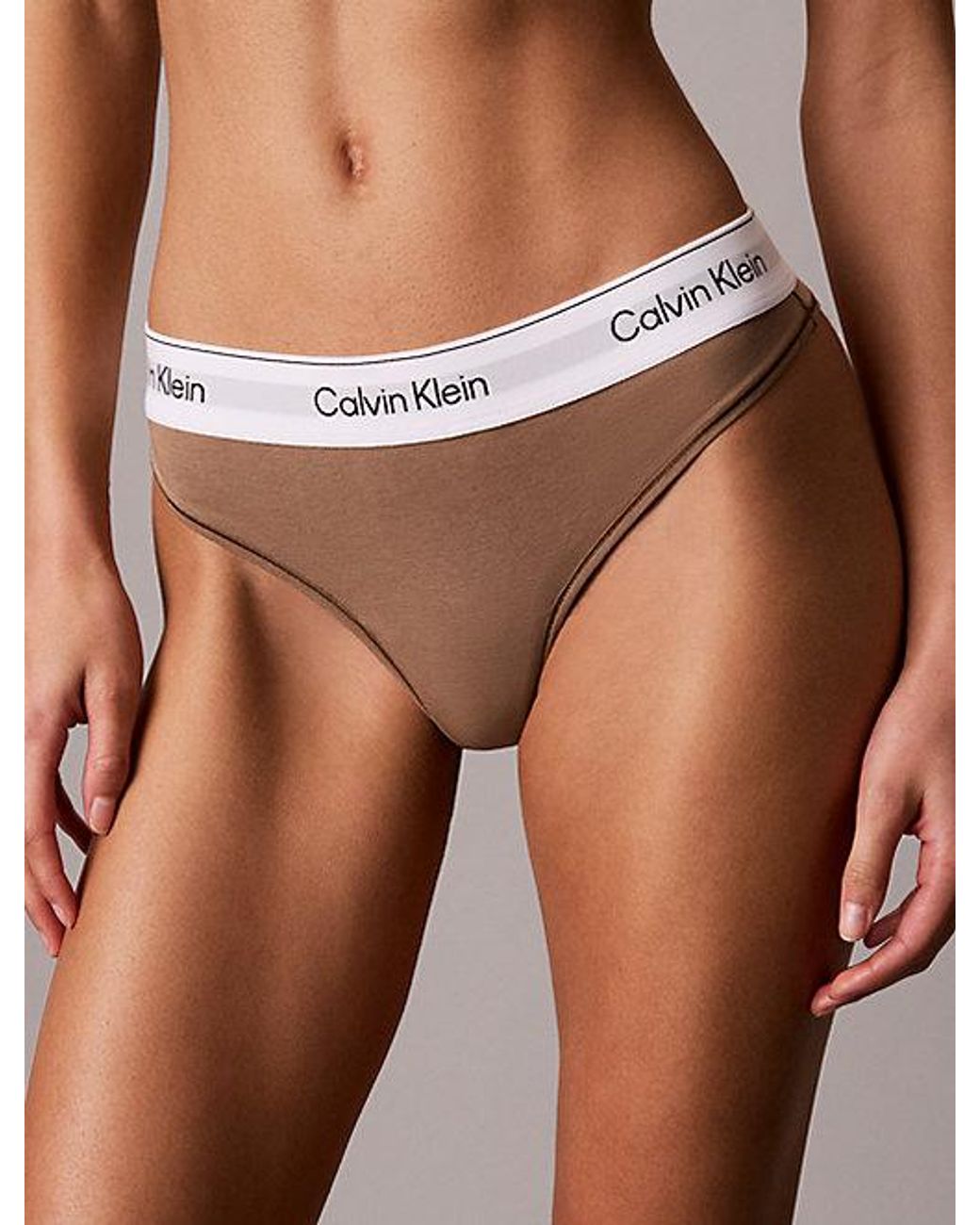 Calvin Klein Brown Thong Icon Cotton Modal