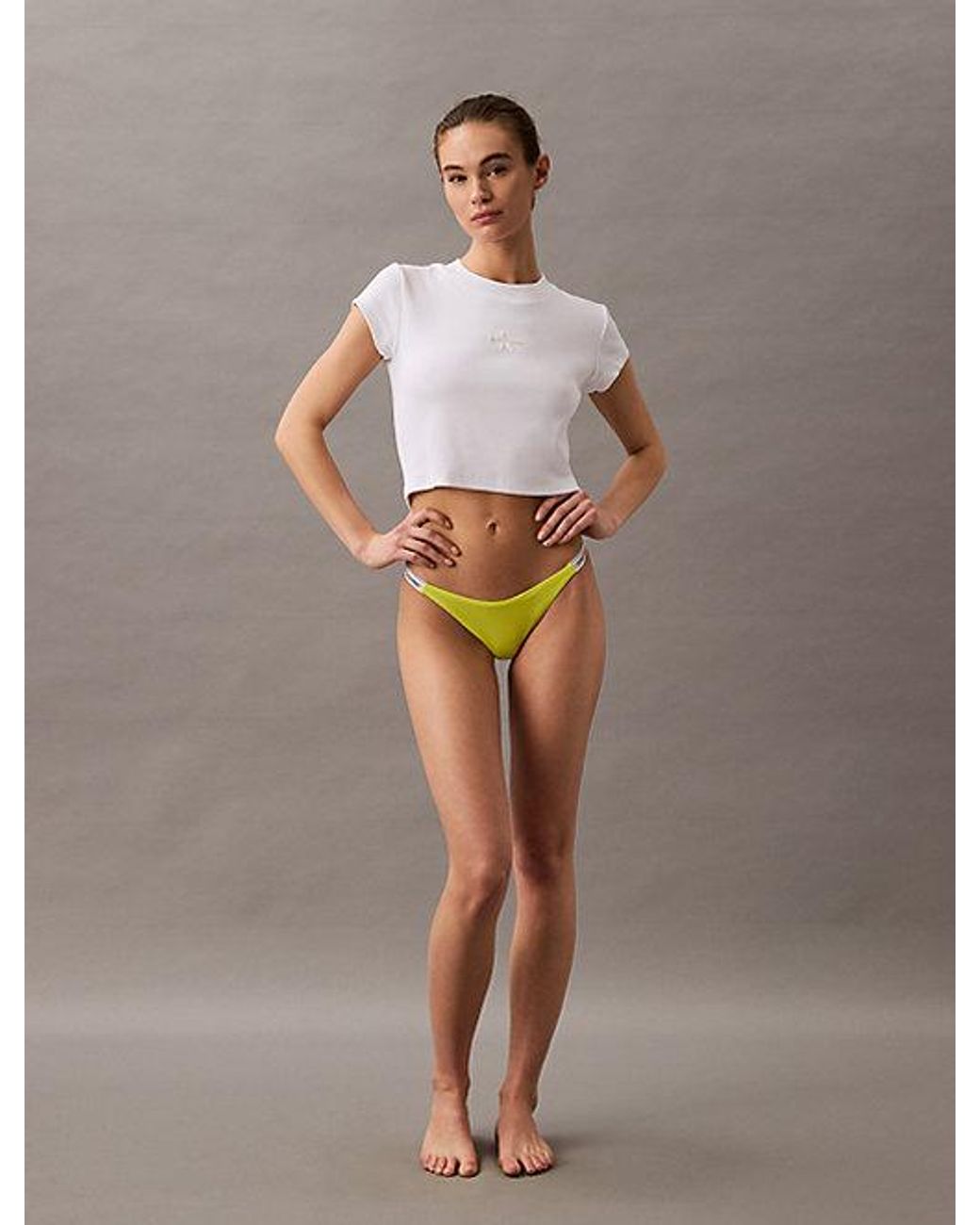 Calvin Klein Brown Dipped String Thong Icon Logo