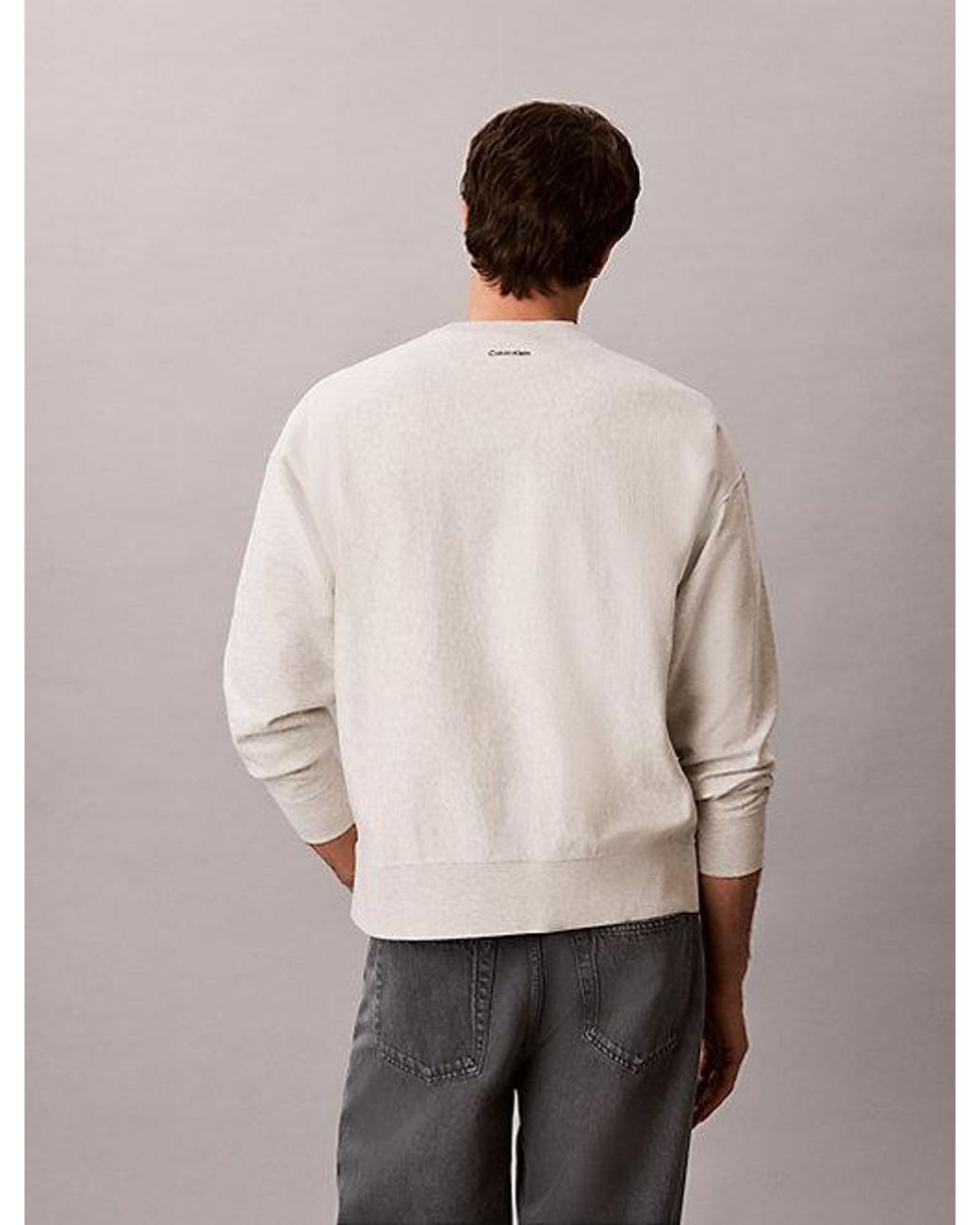 Calvin Klein Natural Jeans Premium Cotton Terry Logo Sweatshirt for men