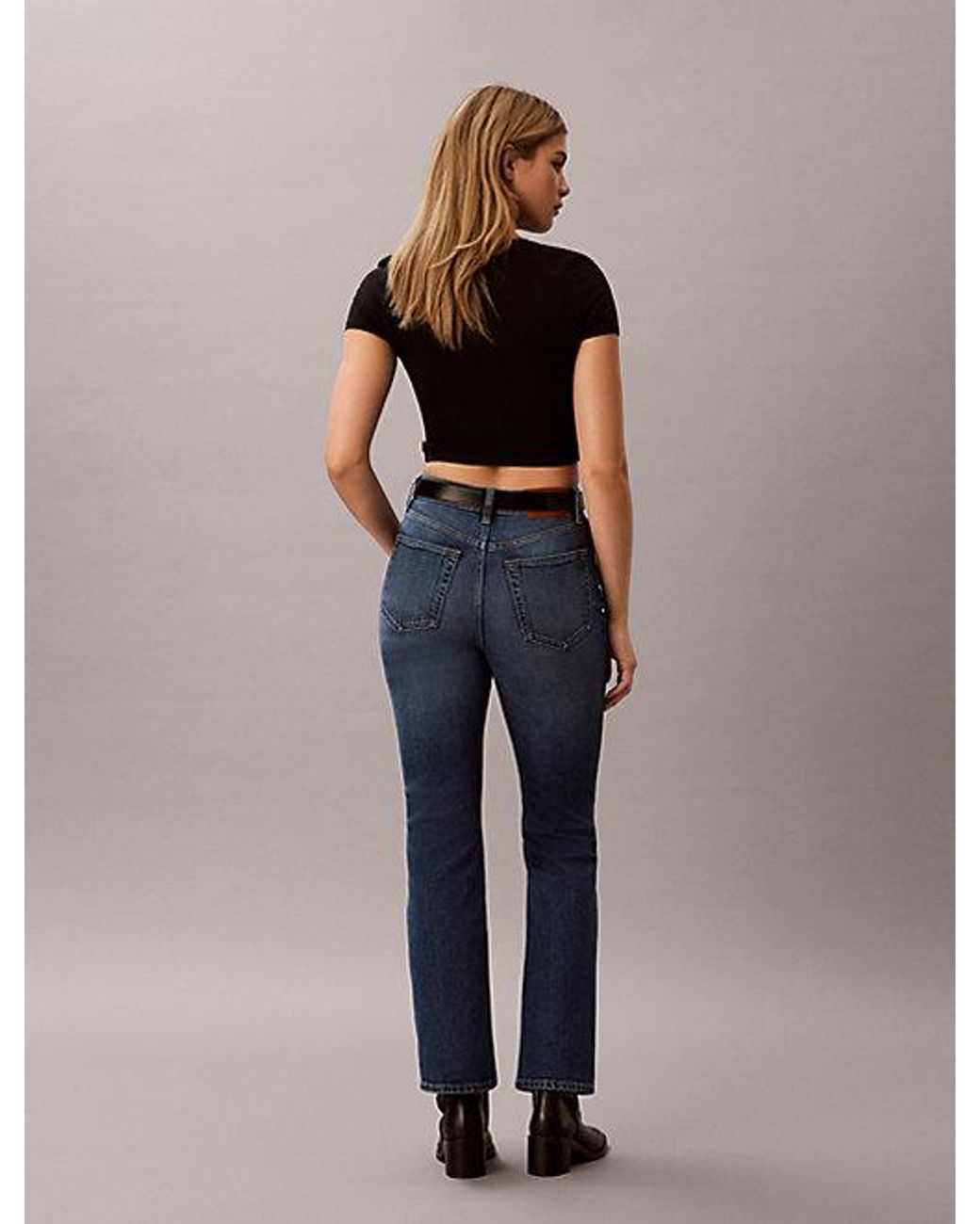 Calvin Klein Blue High Rise Bootcut Jeans