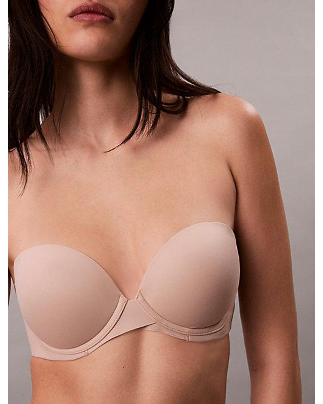 Calvin Klein Brown Strapless Push Up Bra Perfectly Fit