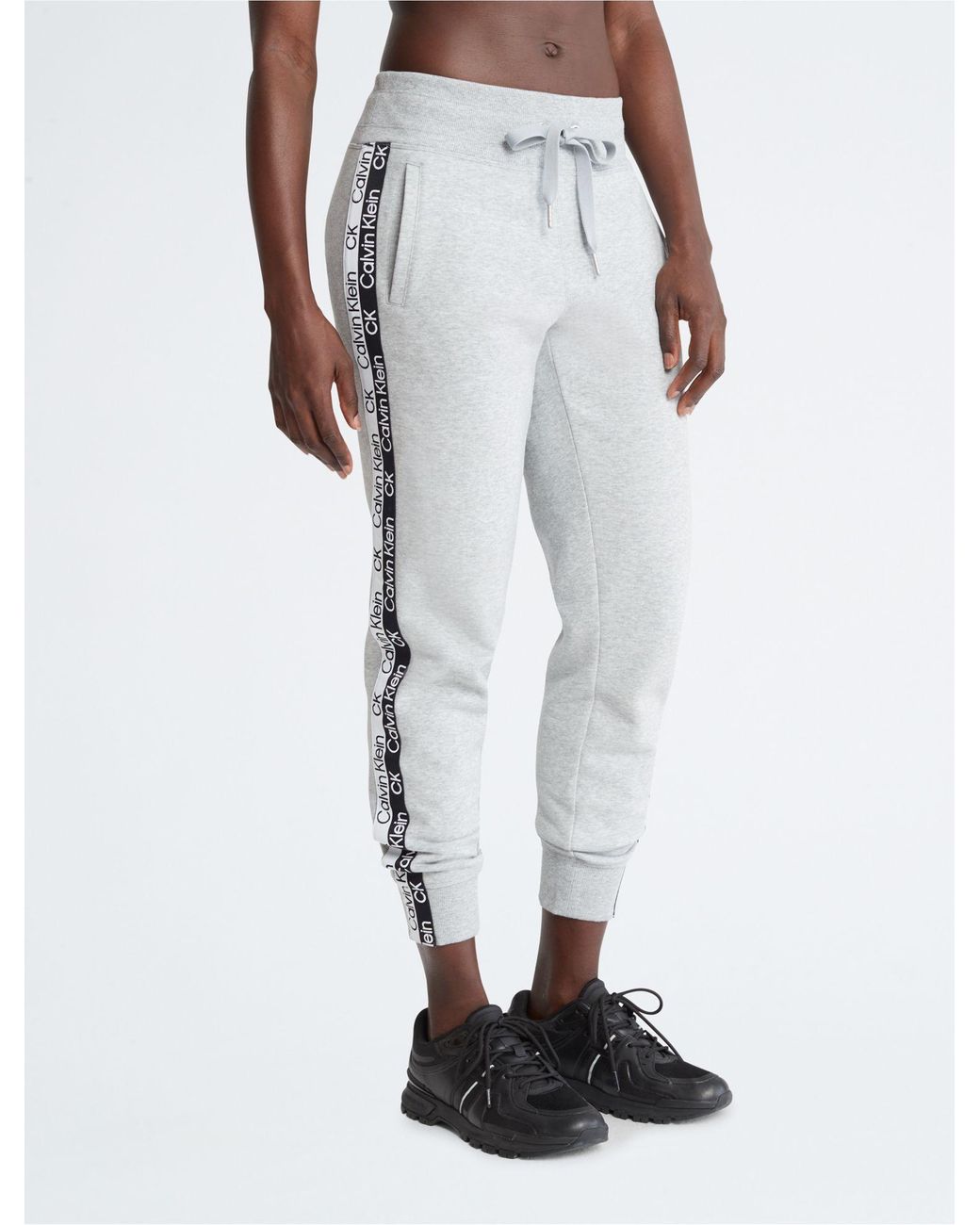 Calvin Klein Performance Double White Lyst Logo Tape | Joggers in