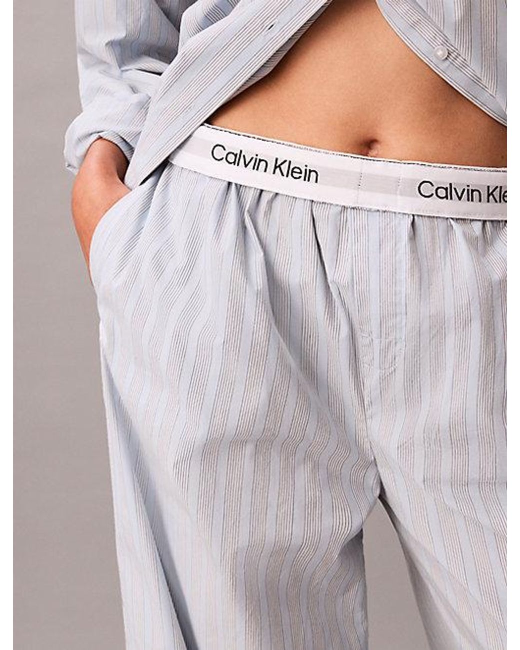 Calvin Klein Gray Pyjama Pants Icon Cotton Poplin