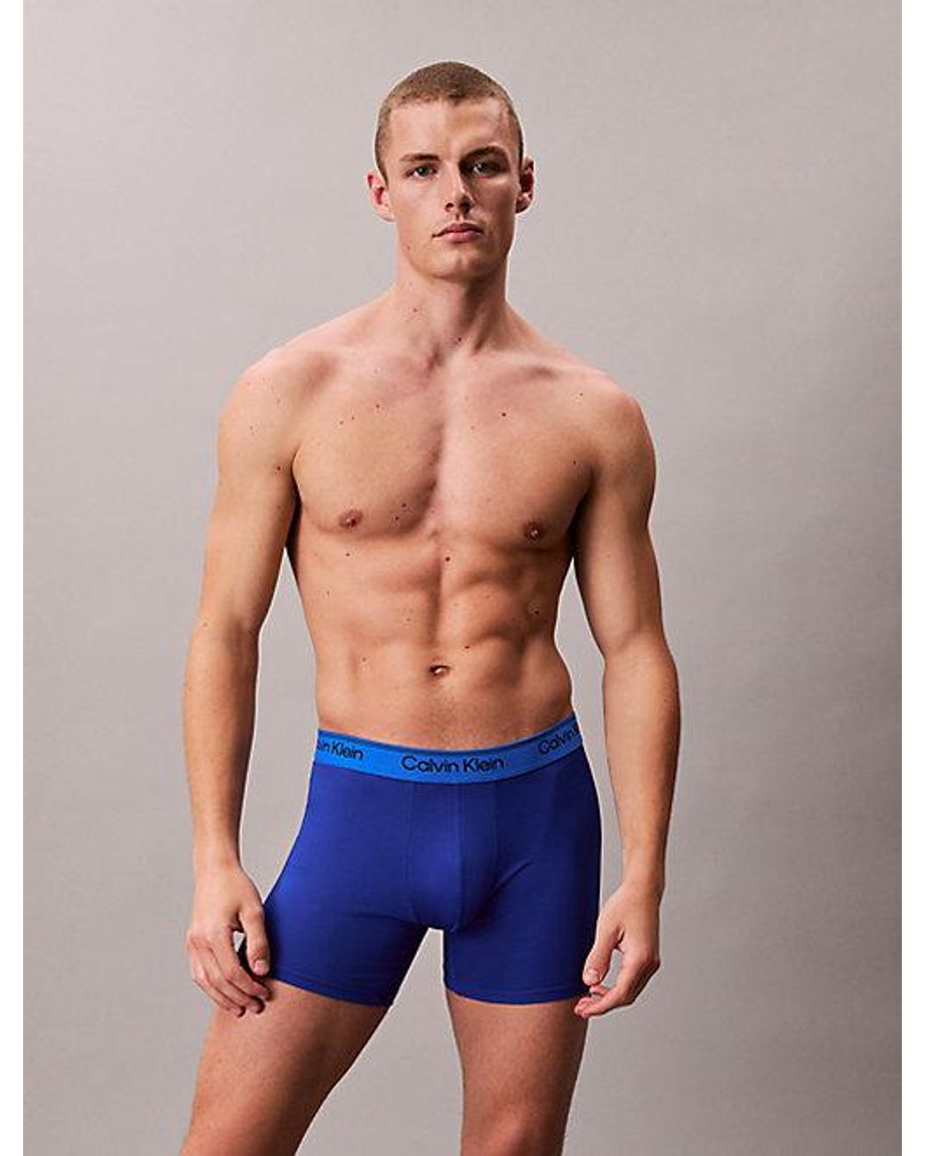 Calvin Klein 3-Pack Boxer Briefs in het Blue voor heren