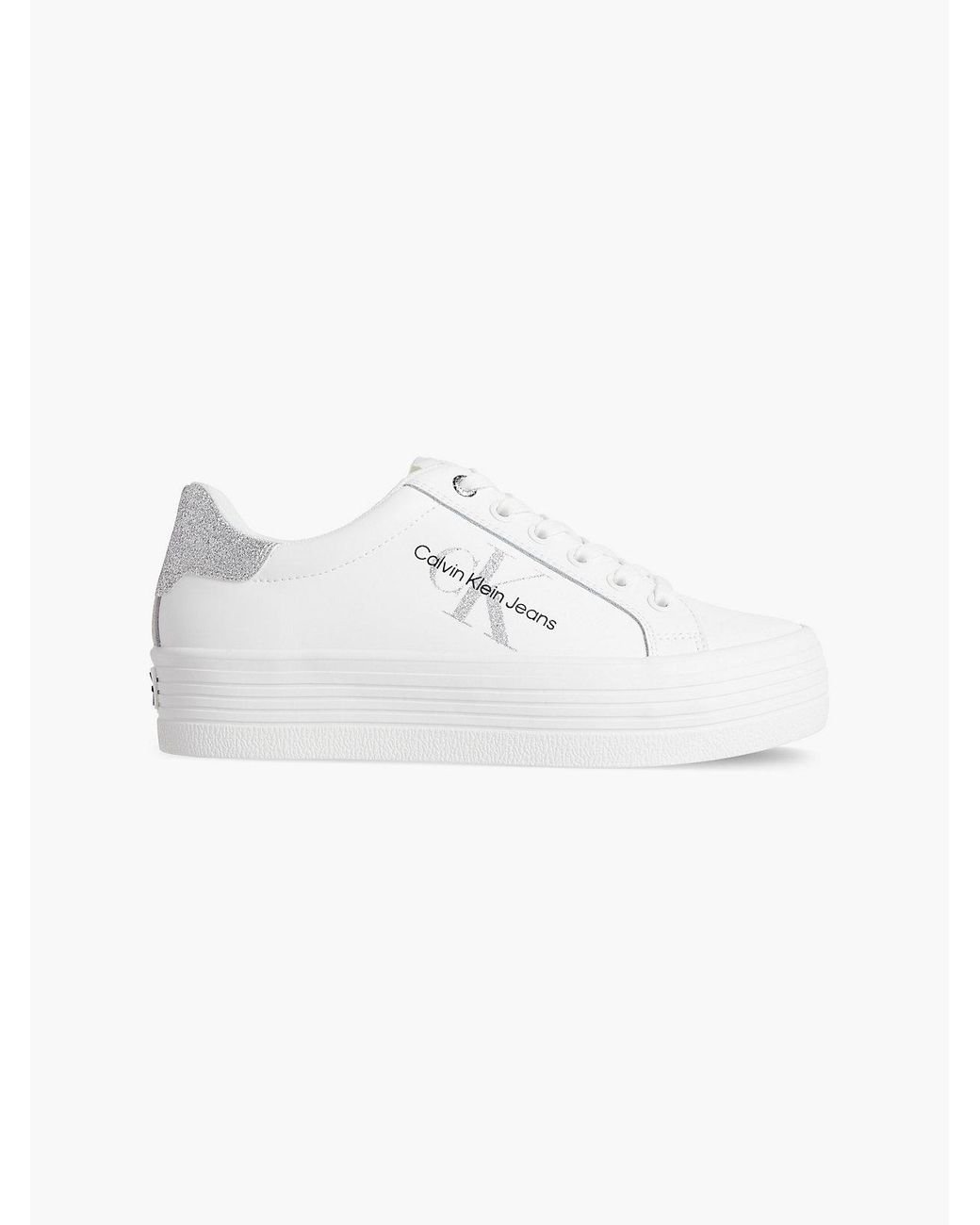 Calvin Klein Plateau Sneakers aus Leder in WeiB Lyst DE
