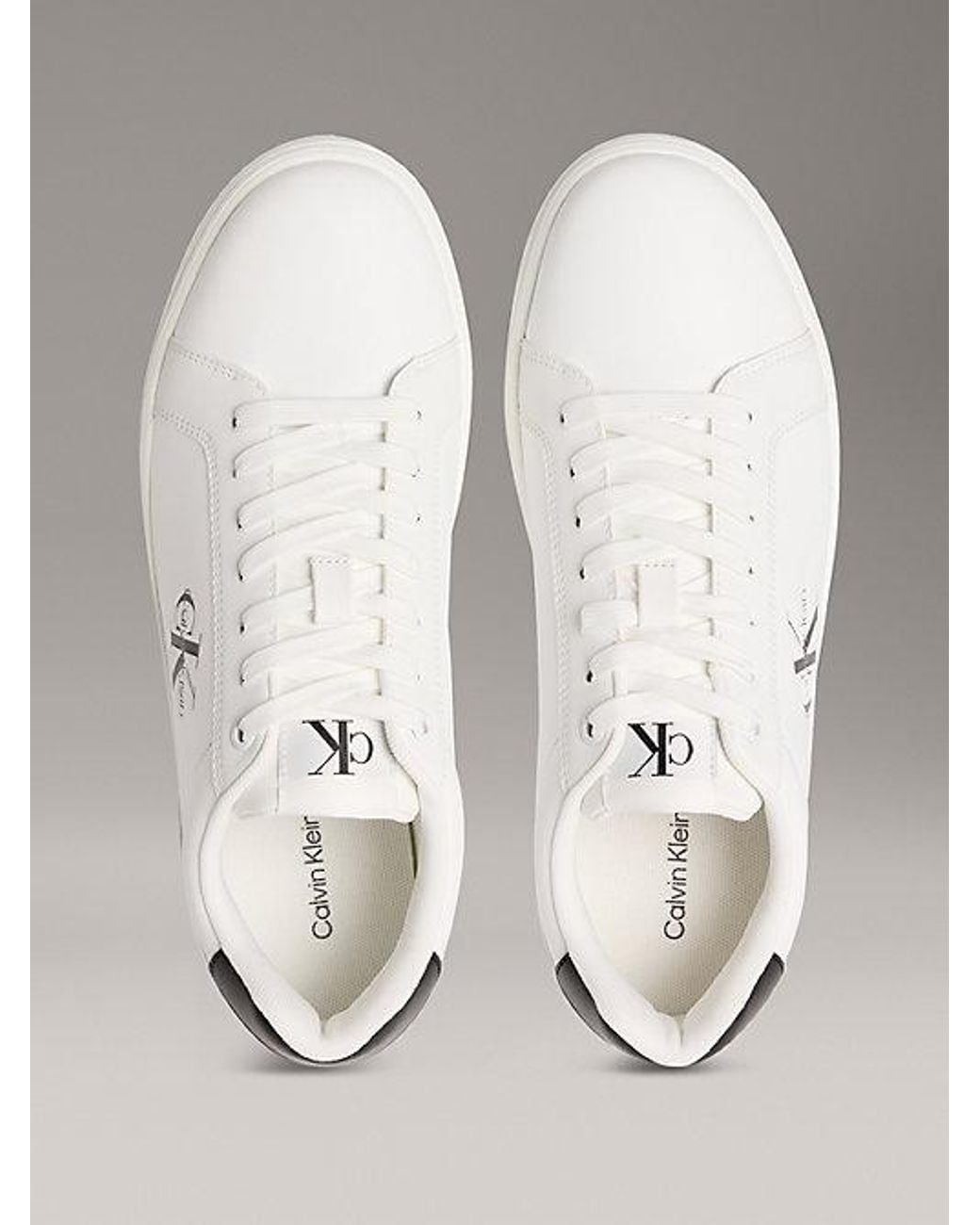 Calvin Klein Metallic Jeans Leather Signature Logo Trainers for men