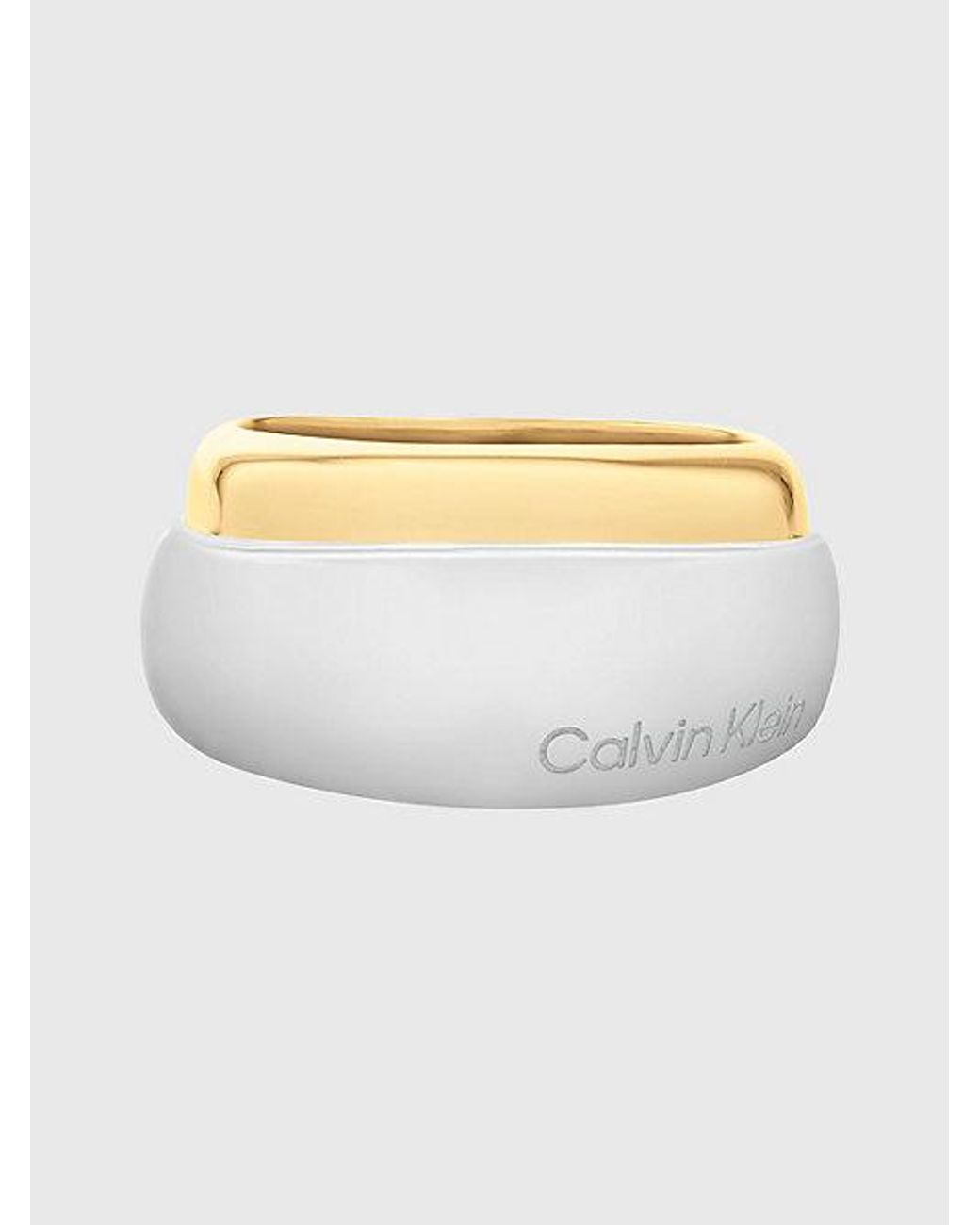 Calvin Klein White Zweifarbiger Klobiger Ring