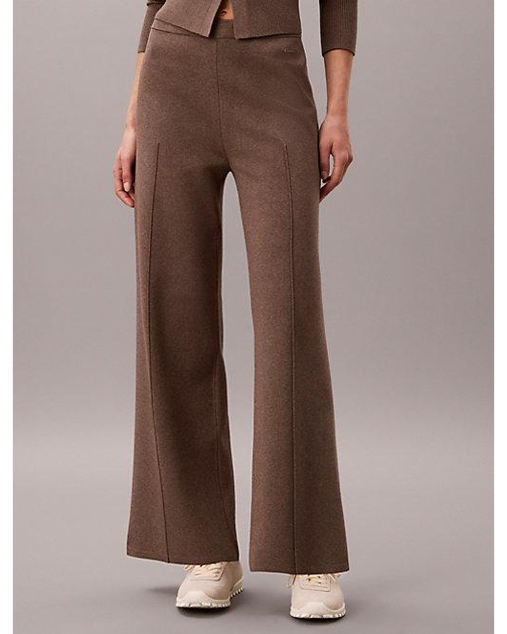 Calvin Klein Brown Tech Knit Pull On Trousers