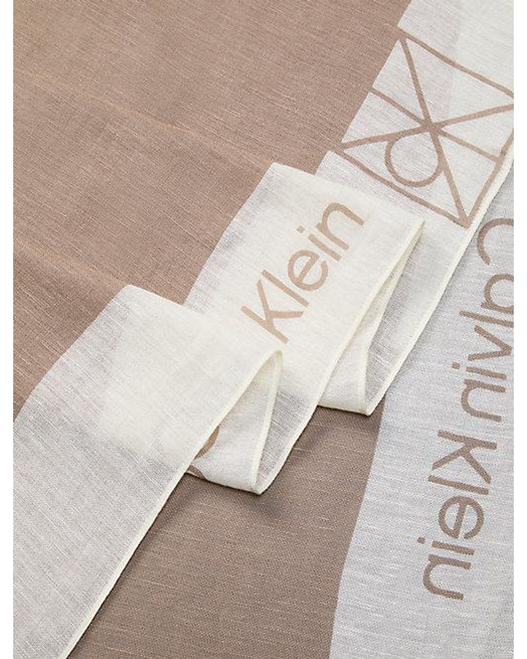 Calvin Klein Natural Linen Blen Pareo Wrap Scarf