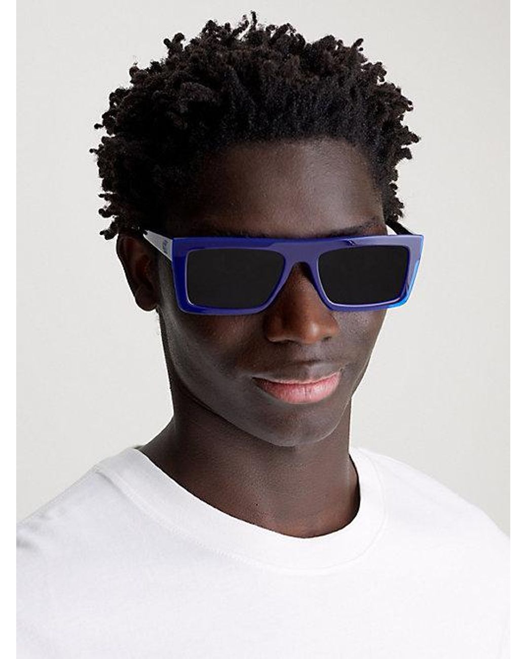 Calvin Klein Blue Jeans Rectangle Sunglasses